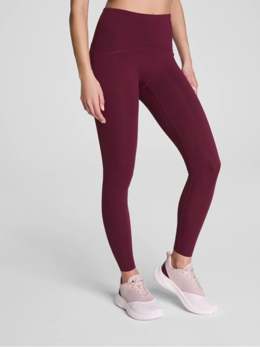 Nwt Spanx Bare Essentials Full Length Leggings Plum Berry Sz Xs